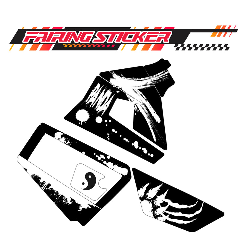 Graphic Kit Decals Fairing Sticker Custom Number For Razor MX350 MX400 (2021 or beyond) - LH006 Black White Panda - MC Motoparts