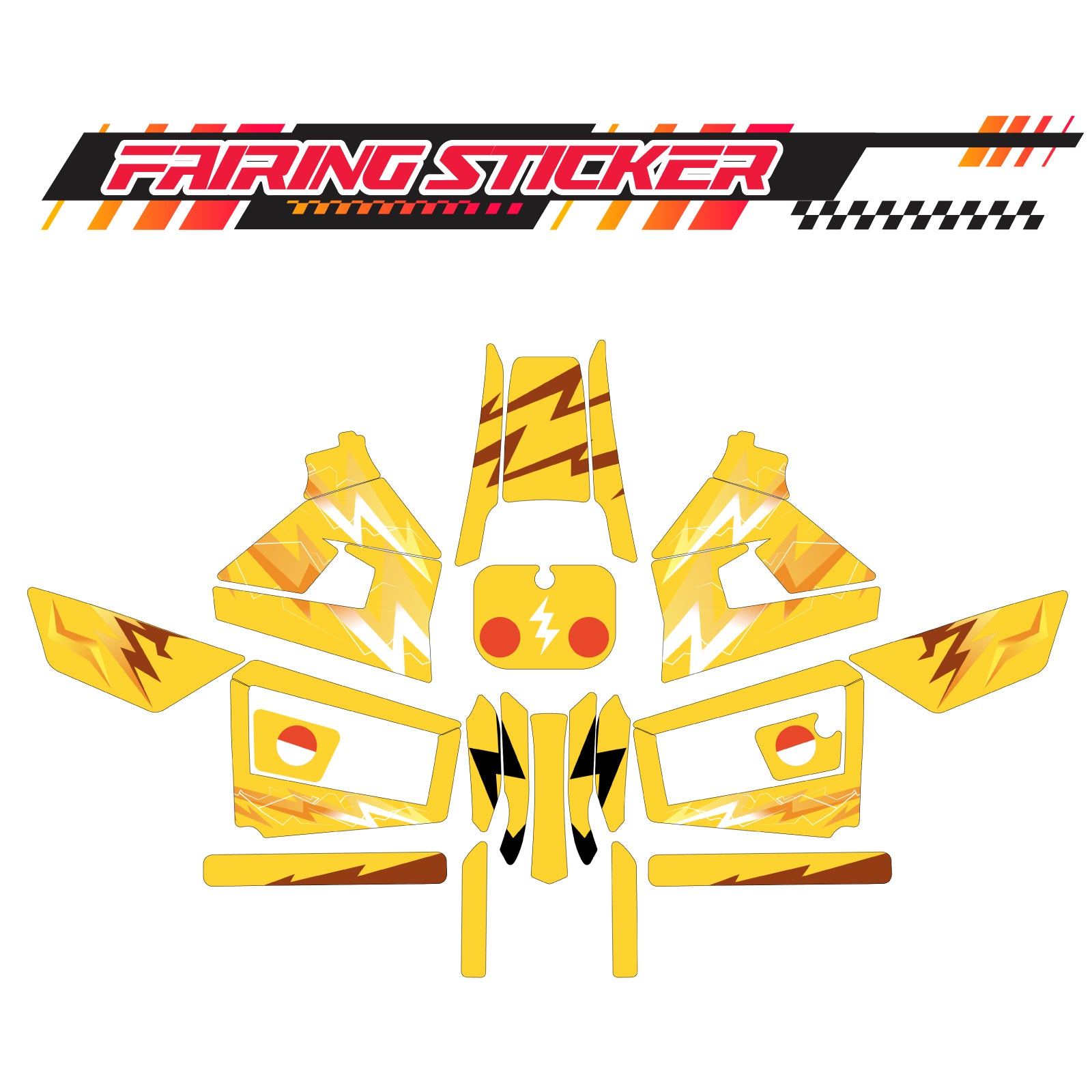Graphic Kit Decals Fairing Sticker Custom Number For Razor MX350 MX400 (2021 or beyond) - LH009 Yellow Power - MC Motoparts