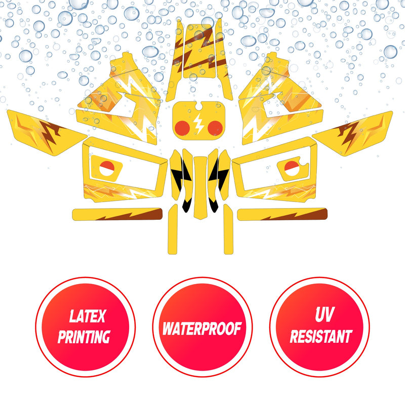 Graphic Kit Decals Fairing Sticker Custom Number For Razor MX350 MX400 (2021 or beyond) - LH009 Yellow Power - MC Motoparts