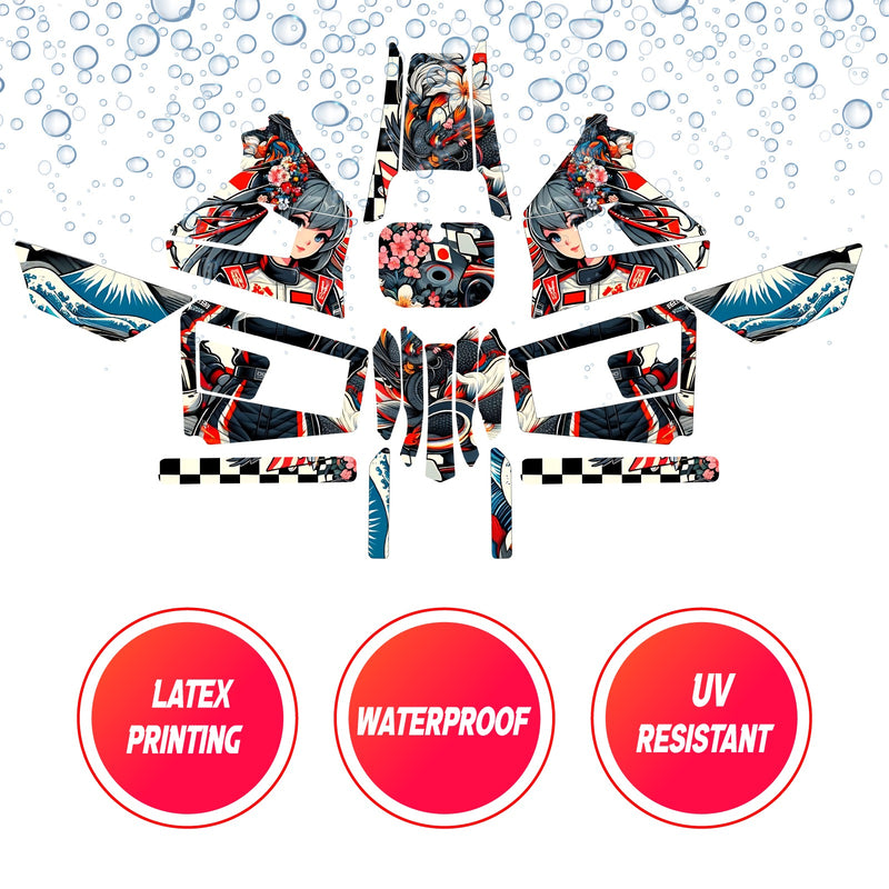 Graphic Kit Decals Fairing Sticker Custom Number For Razor MX350 MX400 (2021 or beyond) - LH010 Anime Racing Girl - MC Motoparts