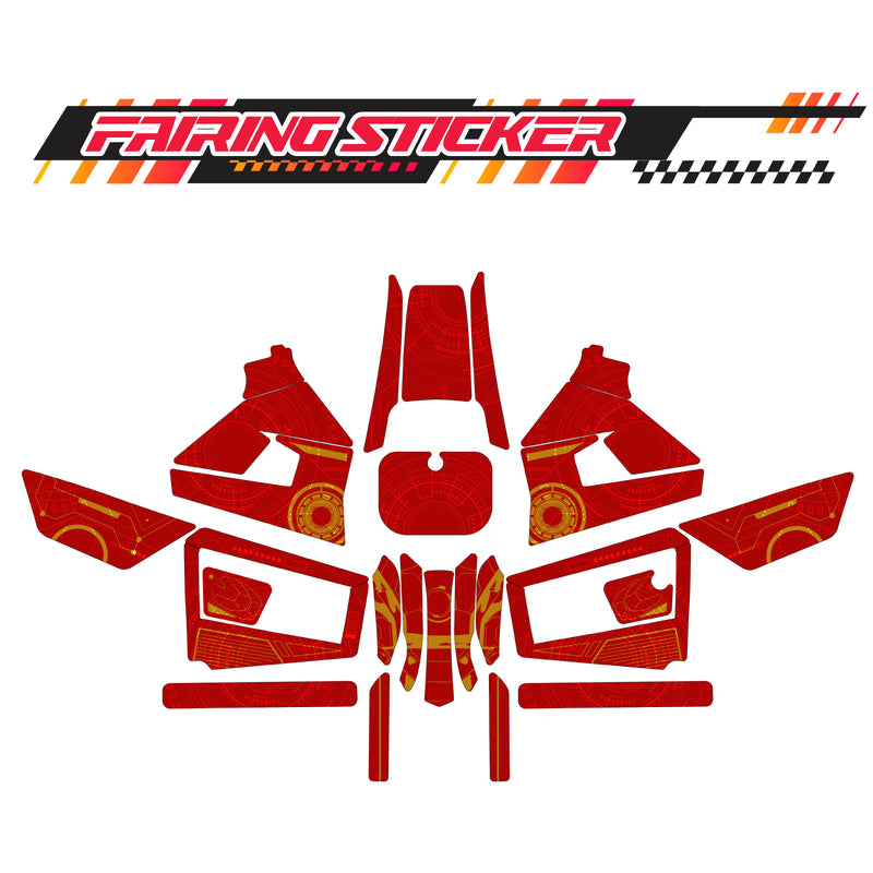 Graphic Kit Decals Fairing Sticker Custom Number For Razor MX350 MX400 (2021 or beyond) - LH013 Red Robot - MC Motoparts