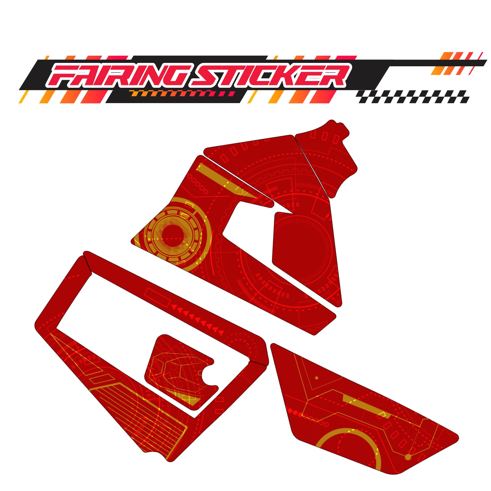 Graphic Kit Decals Fairing Sticker Custom Number For Razor MX350 MX400 (2021 or beyond) - LH013 Red Robot - MC Motoparts