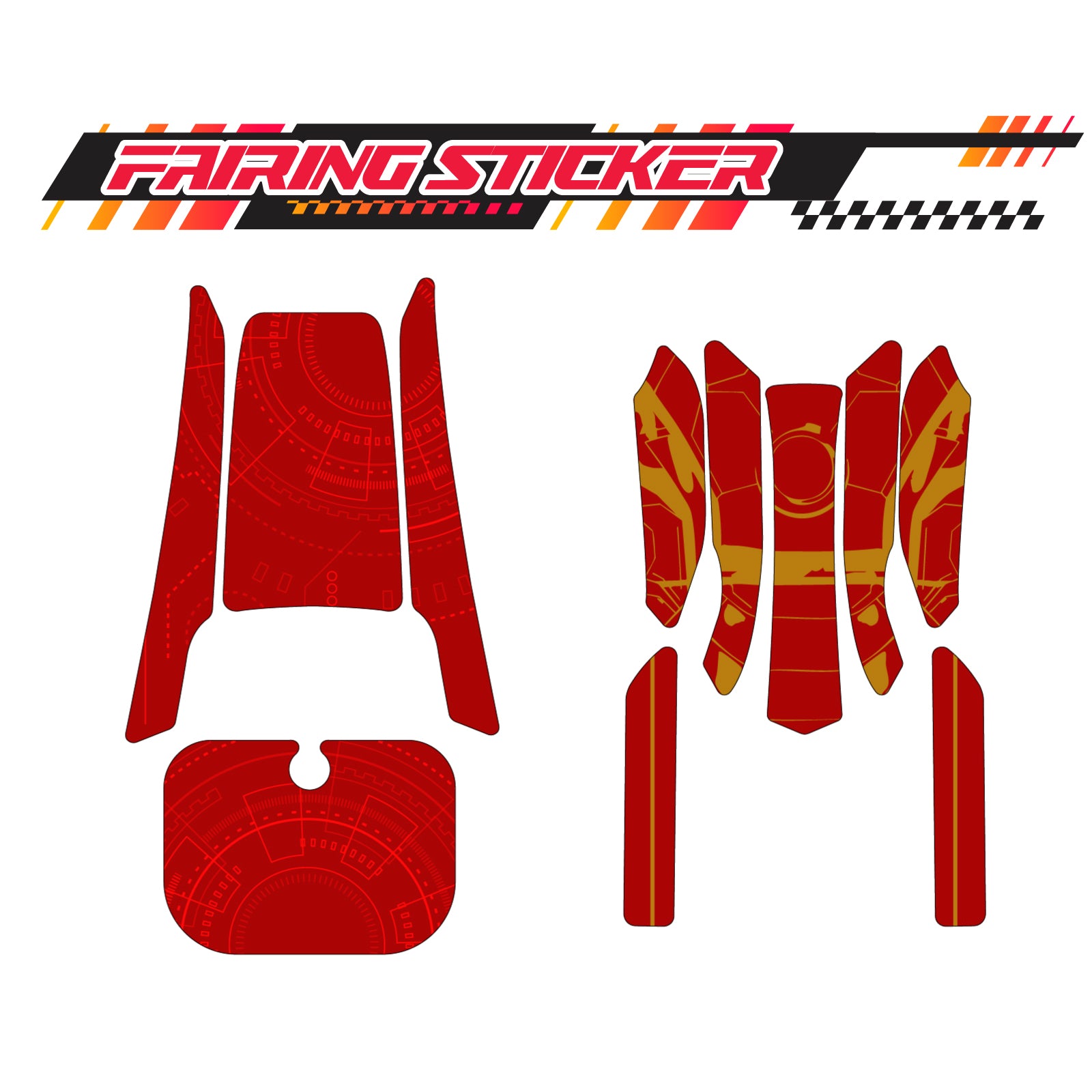 Graphic Kit Decals Fairing Sticker Custom Number For Razor MX350 MX400 (2021 or beyond) - LH013 Red Robot - MC Motoparts