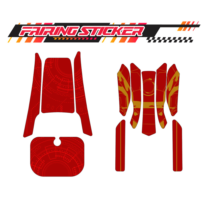 Graphic Kit Decals Fairing Sticker Custom Number For Razor MX350 MX400 (2021 or beyond) - LH013 Red Robot - MC Motoparts