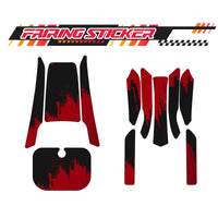 Graphic Kit Decals Fairing Sticker Custom Number For Razor MX350 MX400 (2021 or beyond) - LH016 Black Red Warrior - MC Motoparts