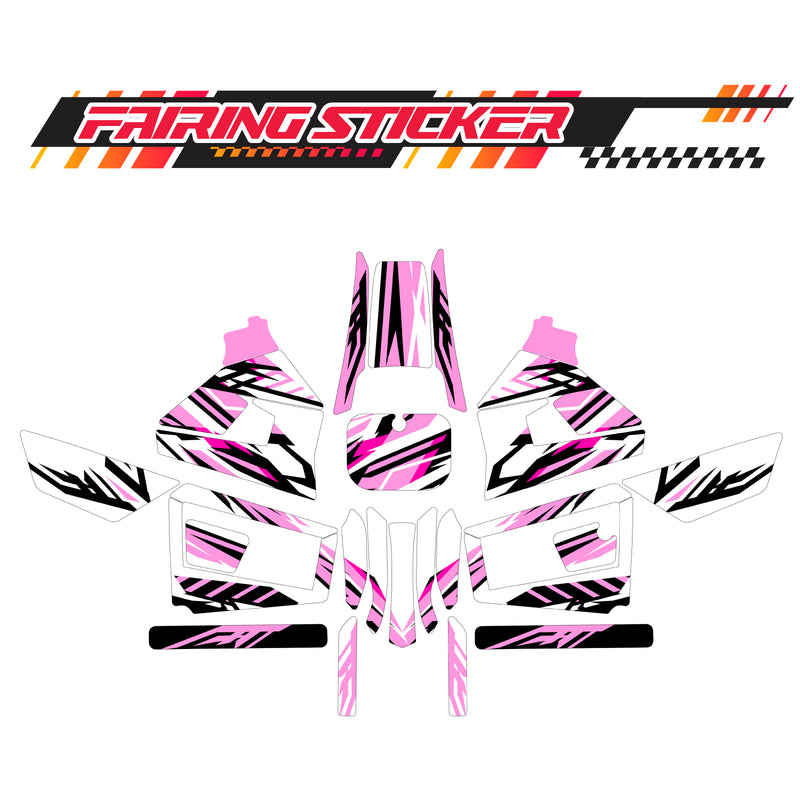 Graphic Kit Decals Fairing Sticker Custom Number For Razor MX350 MX400 (2021 or beyond) - LH019 Pink Black Stripe - MC Motoparts