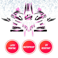 Graphic Kit Decals Fairing Sticker Custom Number For Razor MX350 MX400 (2021 or beyond) - LH019 Pink Black Stripe - MC Motoparts