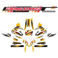 Graphic Kit Decals Fairing Sticker Custom Number For Razor MX350 MX400 (2021 or beyond) - LH021 Orange Black Stripe - MC Motoparts