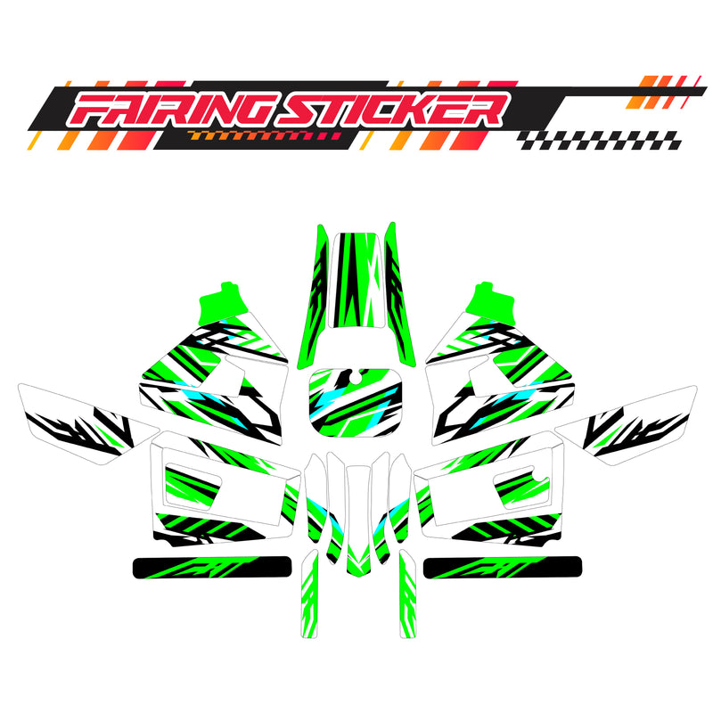 Graphic Kit Decals Fairing Sticker Custom Number For Razor MX350 MX400 (2021 or beyond) - LH022 Green Black Stripe - MC Motoparts