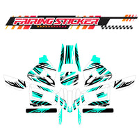 Graphic Kit Decals Fairing Sticker Custom Number For Razor MX350 MX400 (2021 or beyond) - LH023 Sea Green Black Stripe - MC Motoparts