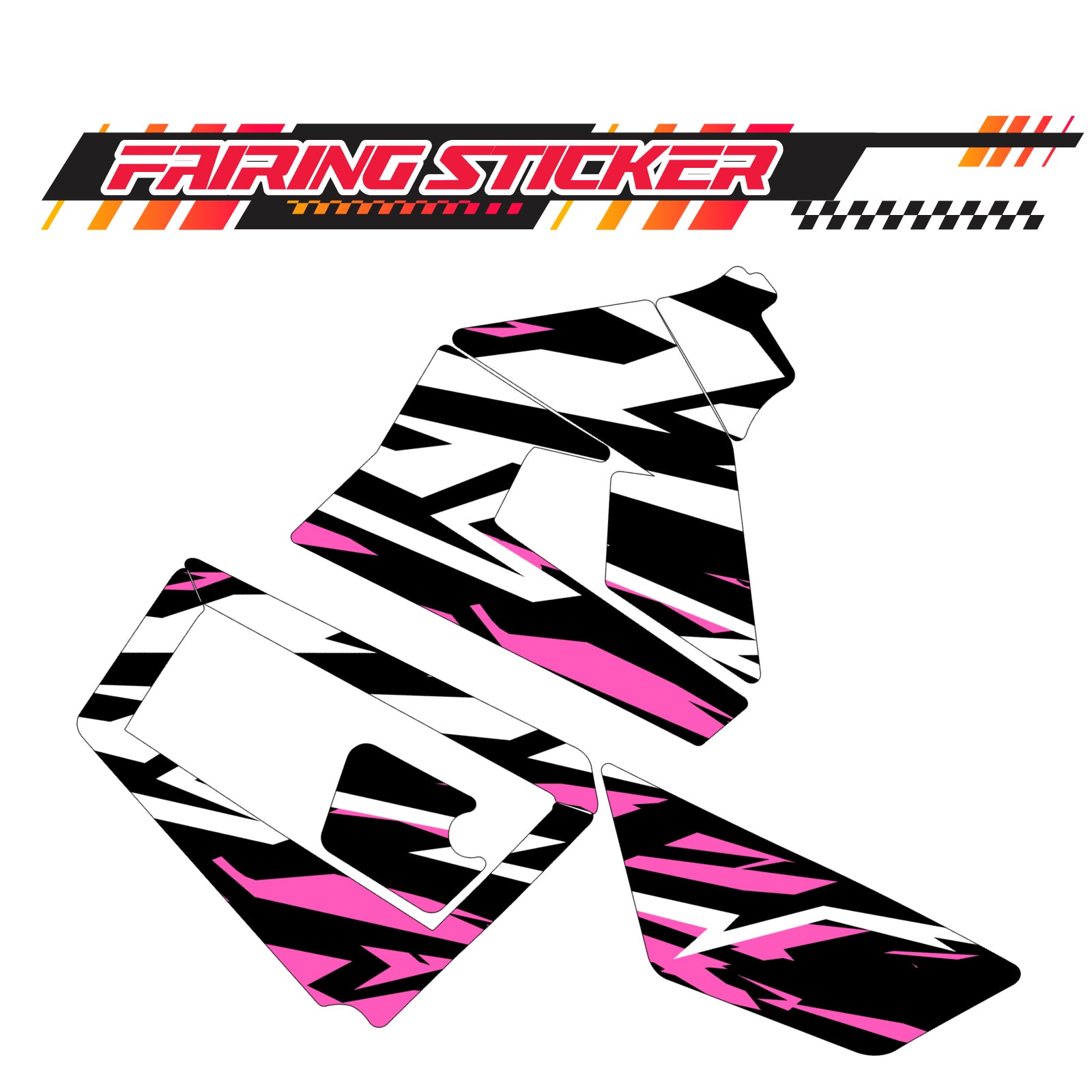 Graphic Kit Decals Fairing Sticker Custom Number For Razor MX350 MX400 (2021 or beyond) - LH024 Pink Black White Burst - MC Motoparts