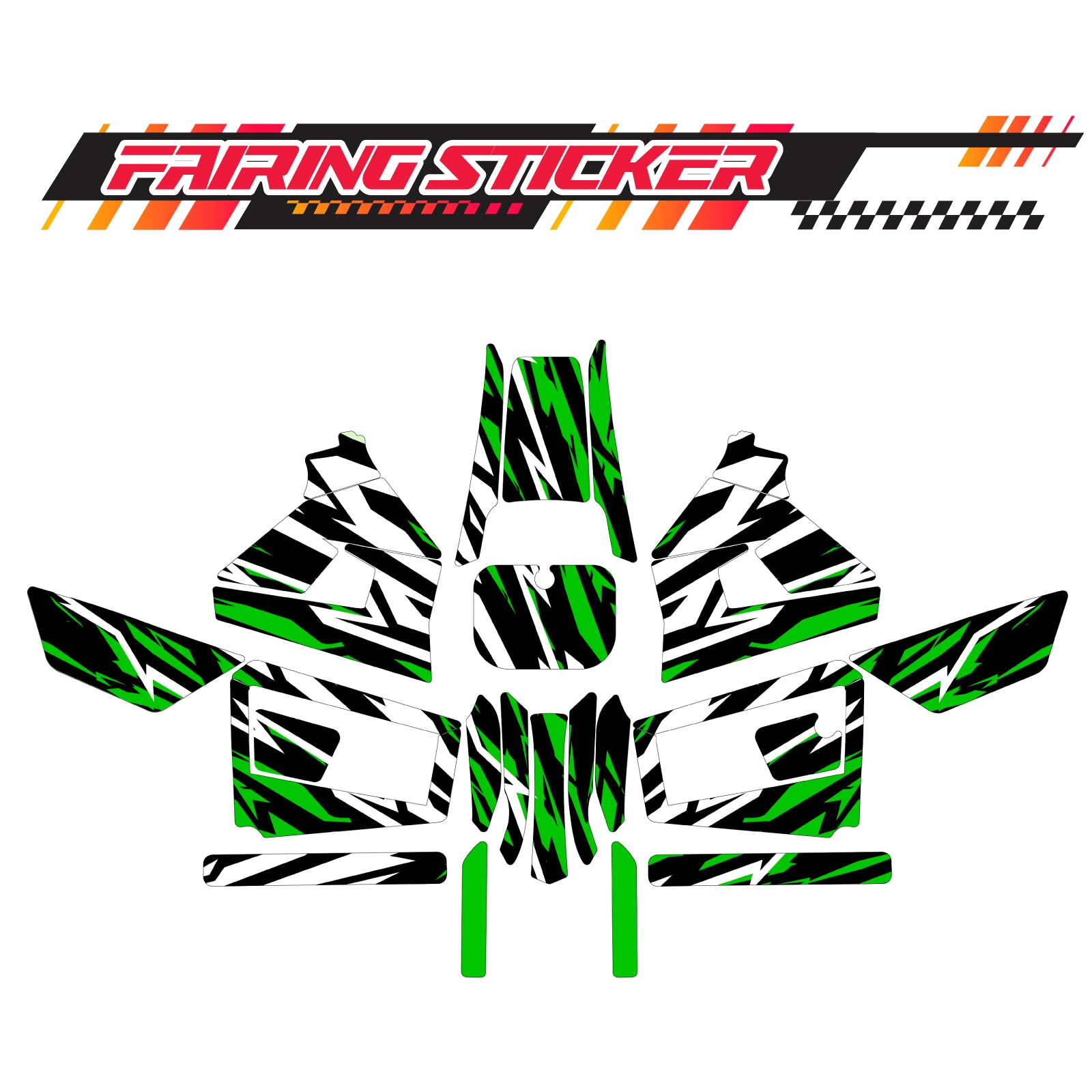Graphic Kit Decals Fairing Sticker Custom Number For Razor MX350 MX400 (2021 or beyond) - LH025 Green Black White Burst - MC Motoparts