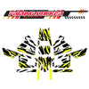Graphic Kit Decals Fairing Sticker Custom Number For Razor MX350 MX400 (2021 or beyond) - LH026 Yellow Black White Burst - MC Motoparts