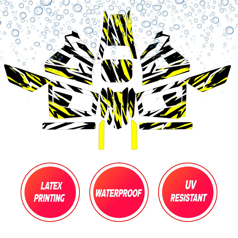 Graphic Kit Decals Fairing Sticker Custom Number For Razor MX350 MX400 (2021 or beyond) - LH026 Yellow Black White Burst - MC Motoparts