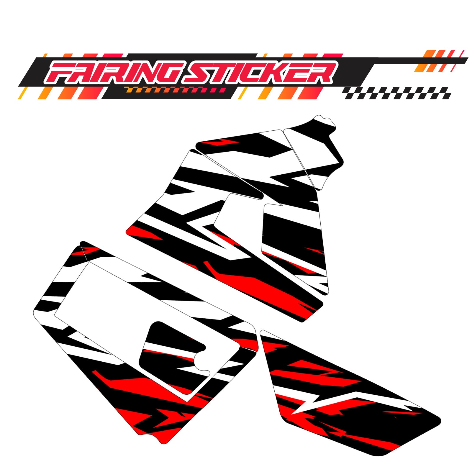 Graphic Kit Decals Fairing Sticker Custom Number For Razor MX350 MX400 (2021 or beyond) - LH027 Red Black White Burst - MC Motoparts