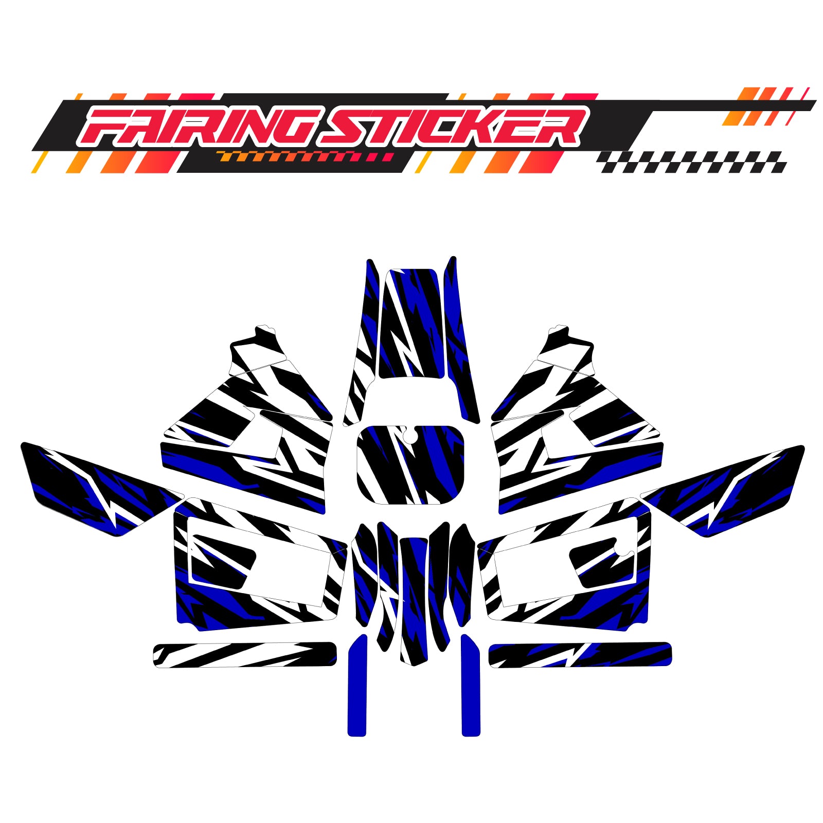 Graphic Kit Decals Fairing Sticker Custom Number For Razor MX350 MX400 (2021 or beyond) - LH029 Blue Black White Burst - MC Motoparts