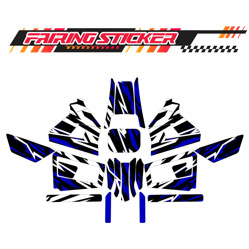 Graphic Kit Decals Fairing Sticker Custom Number For Razor MX350 MX400 (2021 or beyond) - LH029 Blue Black White Burst - MC Motoparts