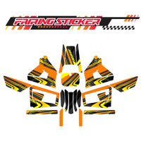 Graphic Kit Decals Fairing Sticker Custom Number For Razor MX350 MX400 (2021 or beyond) - LH030 Orange Black Dynamic Lines - MC Motoparts