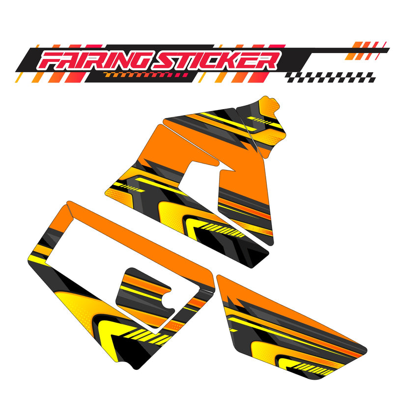 Graphic Kit Decals Fairing Sticker Custom Number For Razor MX350 MX400 (2021 or beyond) - LH030 Orange Black Dynamic Lines - MC Motoparts
