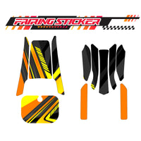 Graphic Kit Decals Fairing Sticker Custom Number For Razor MX350 MX400 (2021 or beyond) - LH030 Orange Black Dynamic Lines - MC Motoparts