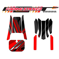 Graphic Kit Decals Fairing Sticker Custom Number For Razor MX350 MX400 (2021 or beyond) - LH031 Red Black Dynamic Lines - MC Motoparts