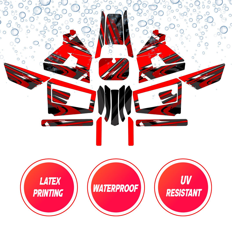 Graphic Kit Decals Fairing Sticker Custom Number For Razor MX350 MX400 (2021 or beyond) - LH031 Red Black Dynamic Lines - MC Motoparts
