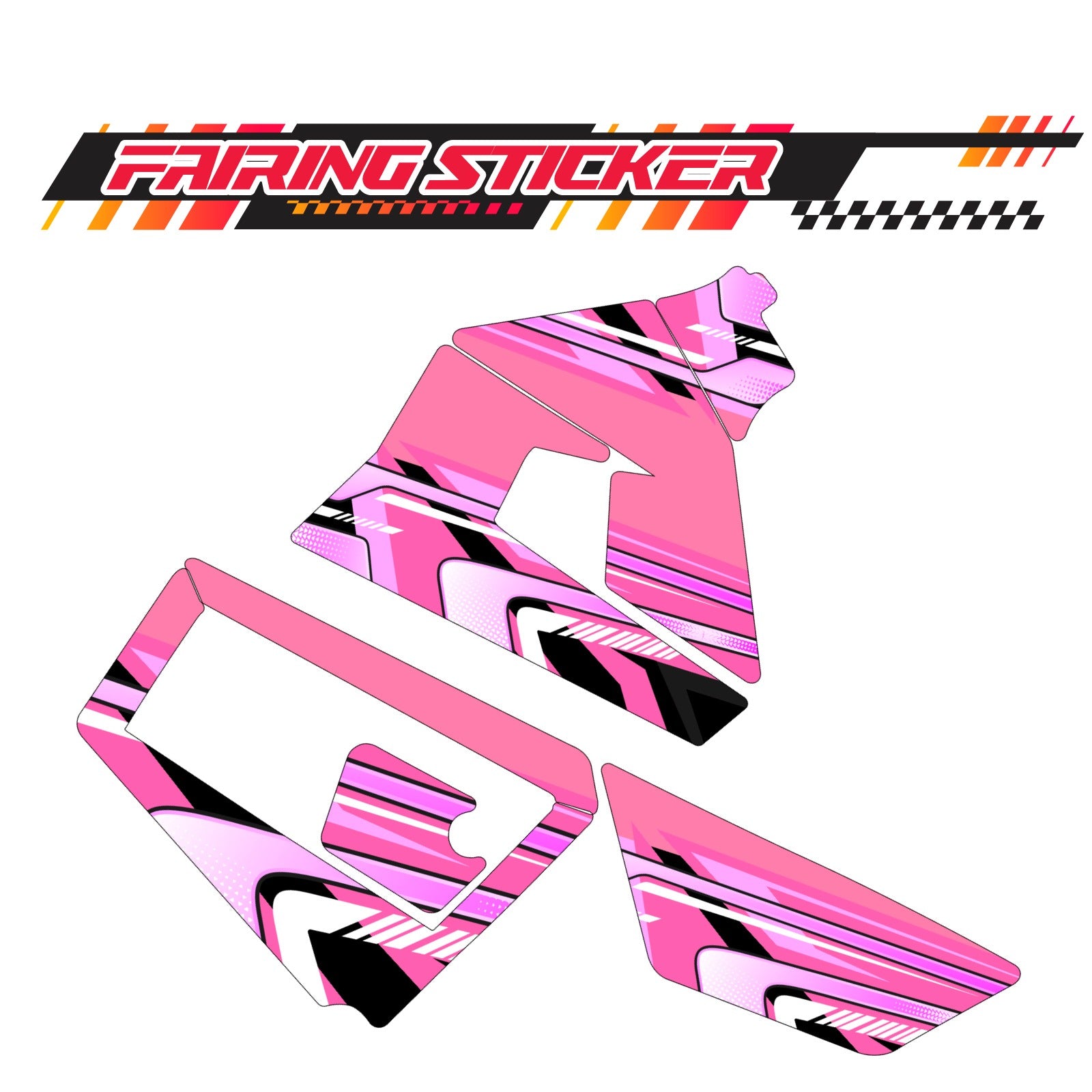 Graphic Kit Decals Fairing Sticker Custom Number For Razor MX350 MX400 (2021 or beyond) - LH032 Pink Black Dynamic Lines - MC Motoparts