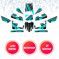 Graphic Kit Decals Fairing Sticker Custom Number For Razor MX350 MX400 (2021 or beyond) - LH033 Sea Green Black Dynamic Lines - MC Motoparts