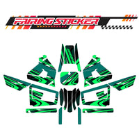 Graphic Kit Decals Fairing Sticker Custom Number For Razor MX350 MX400 (2021 or beyond) - LH035 Green Black Dynamic Lines - MC Motoparts