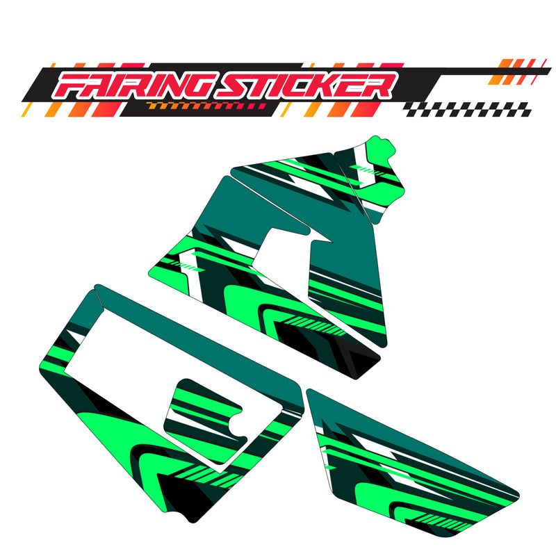 Graphic Kit Decals Fairing Sticker Custom Number For Razor MX350 MX400 (2021 or beyond) - LH035 Green Black Dynamic Lines - MC Motoparts
