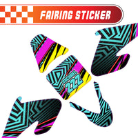 Graphic Kit Decals Fairing Sticker Custom Number For Razor MX500 MX650 - C001 Neon Geometrics - MC Motoparts