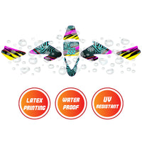 Graphic Kit Decals Fairing Sticker Custom Number For Razor MX500 MX650 - C001 Neon Geometrics - MC Motoparts