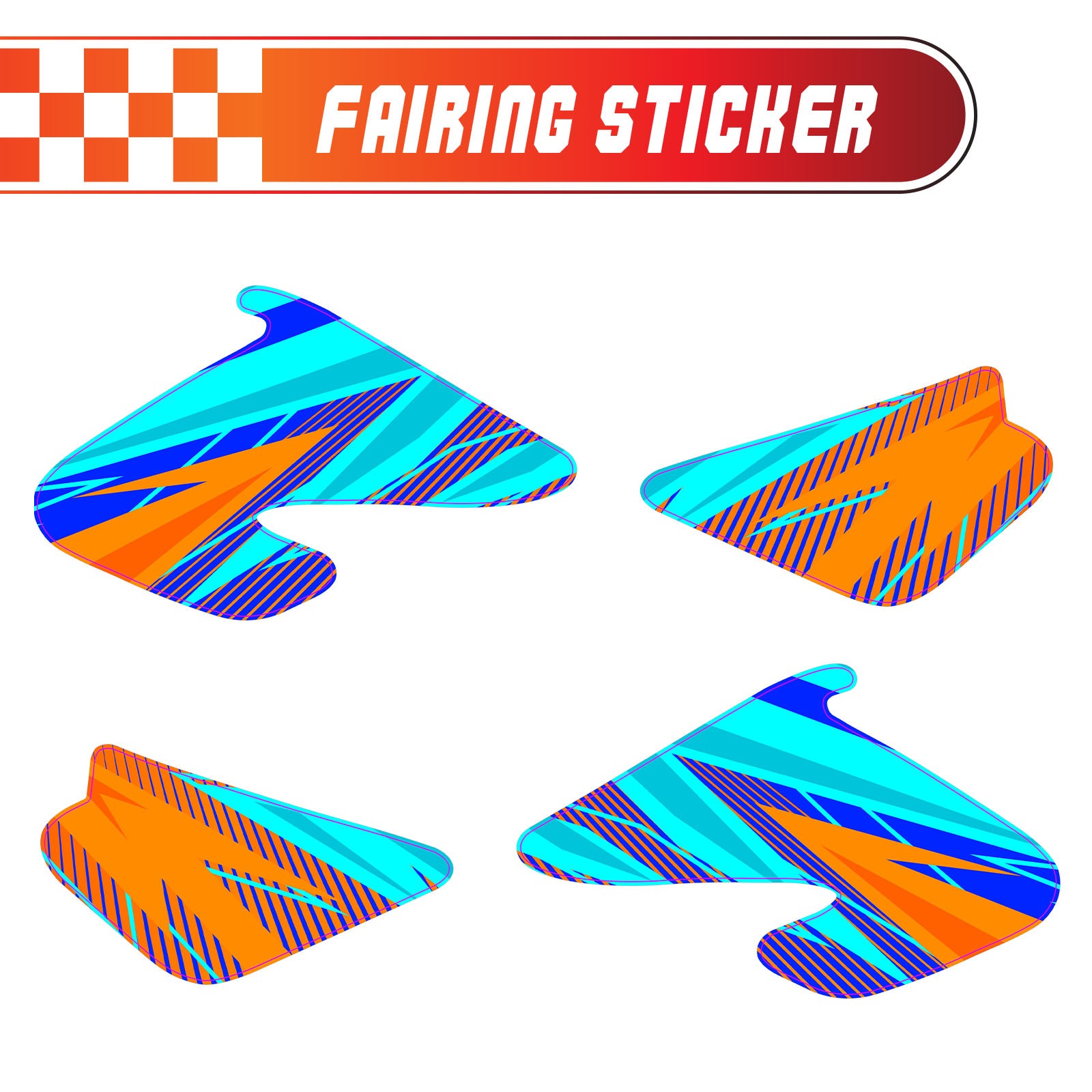 Graphic Kit Decals Fairing Sticker Custom Number For Razor MX500 MX650 - C004 Diagonal Stripes Burst - MC Motoparts