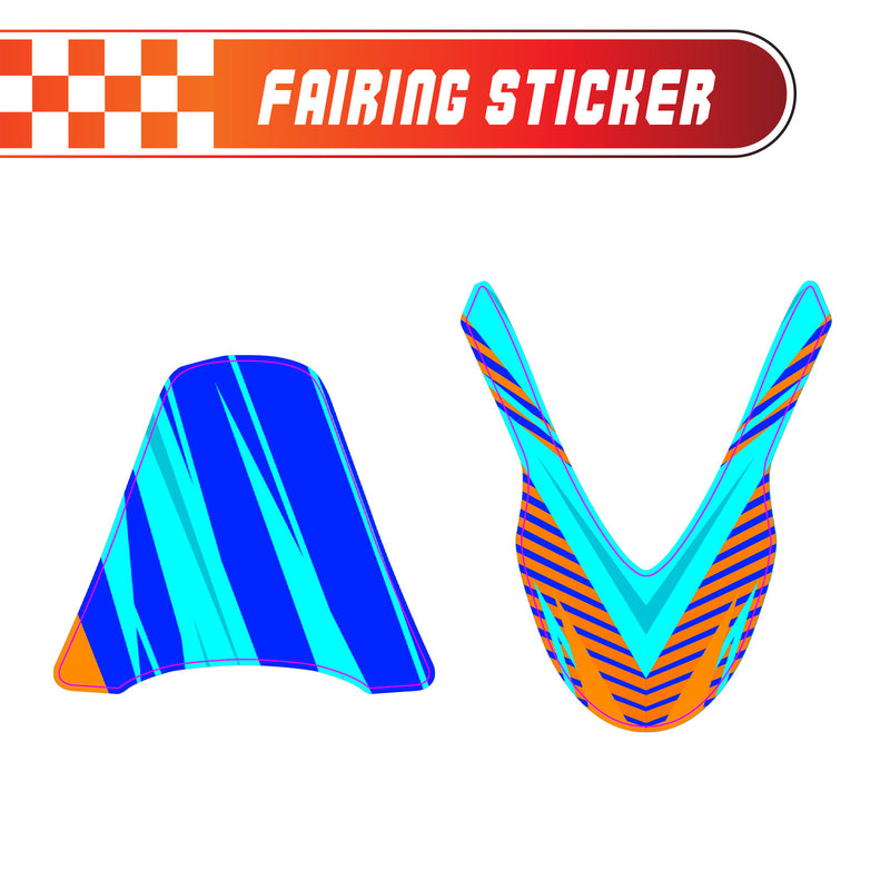 Graphic Kit Decals Fairing Sticker Custom Number For Razor MX500 MX650 - C004 Diagonal Stripes Burst - MC Motoparts
