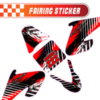 Graphic Kit Decals Fairing Sticker Custom Number For Razor MX500 MX650 - C005 Red Vibrant Brushstrokes - MC Motoparts