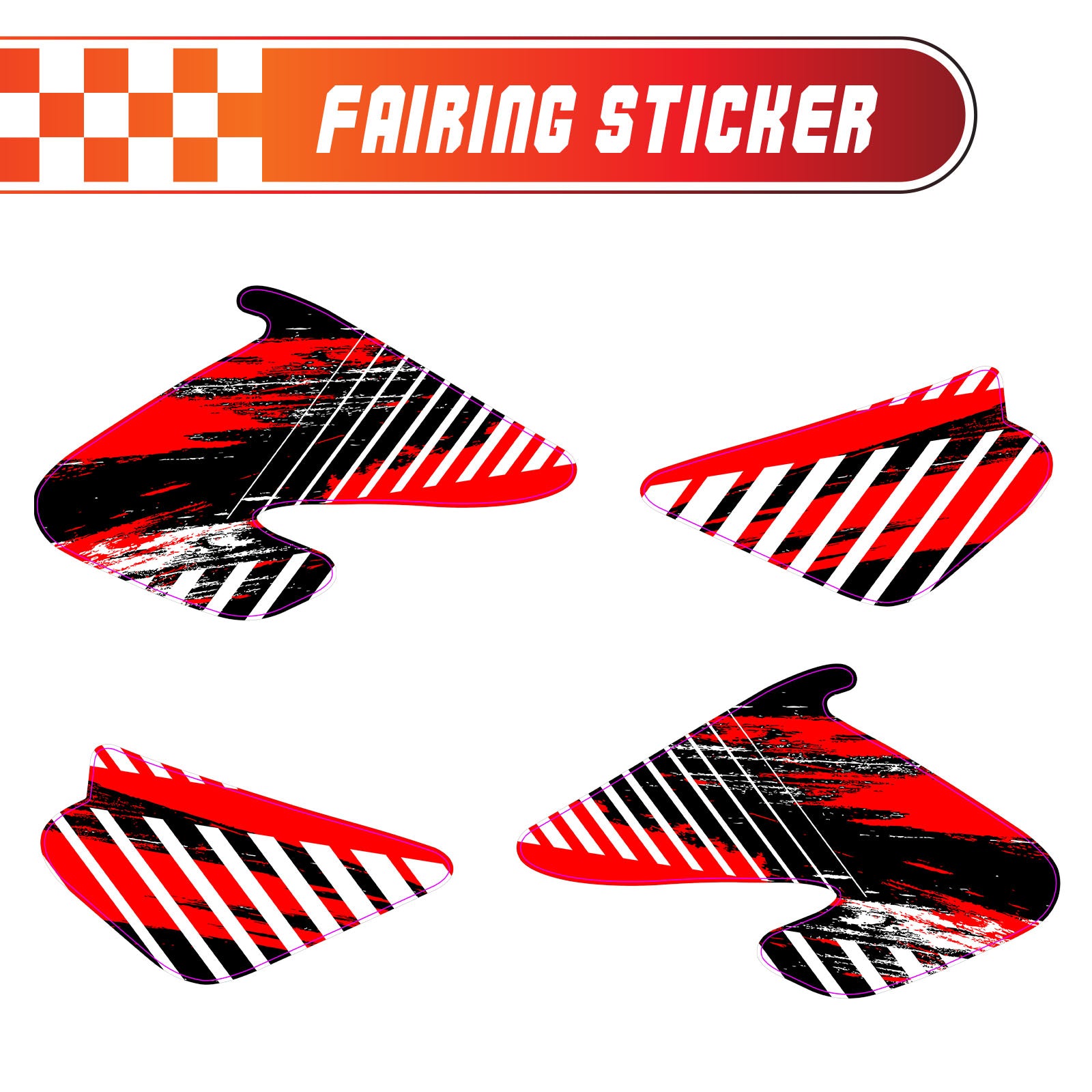 Graphic Kit Decals Fairing Sticker Custom Number For Razor MX500 MX650 - C005 Red Vibrant Brushstrokes - MC Motoparts