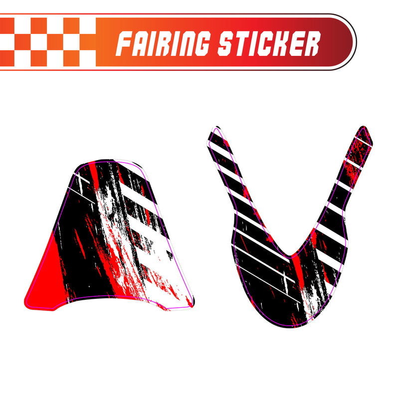 Graphic Kit Decals Fairing Sticker Custom Number For Razor MX500 MX650 - C005 Red Vibrant Brushstrokes - MC Motoparts