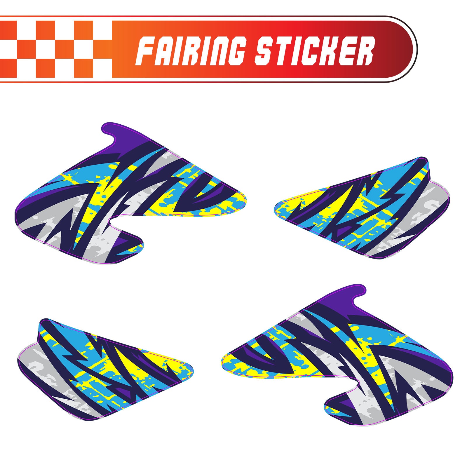 Graphic Kit Decals Fairing Sticker Custom Number For Razor MX500 MX650 - C008 Kaleidoscope Blast - MC Motoparts