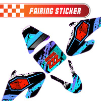 Graphic Kit Decals Fairing Sticker Custom Number For Razor MX500 MX650 - C009 Blue Pixel Burst - MC Motoparts