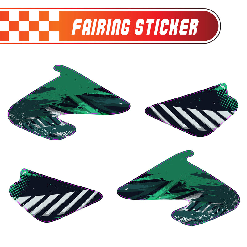 Graphic Kit Decals Fairing Sticker Custom Number For Razor MX500 MX650 - C010 Green Jewel-Toned Terrain - MC Motoparts