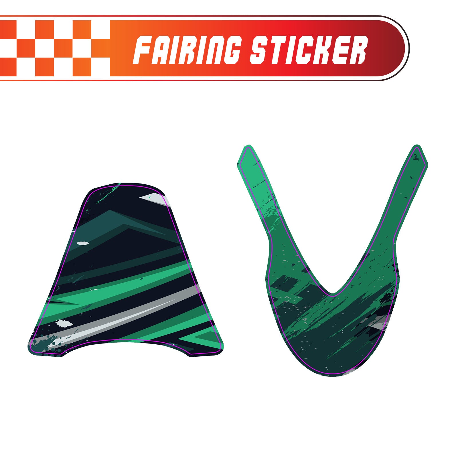 Graphic Kit Decals Fairing Sticker Custom Number For Razor MX500 MX650 - C010 Green Jewel-Toned Terrain - MC Motoparts