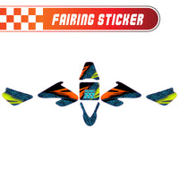 Graphic Kit Decals Fairing Sticker Custom Number For Razor MX500 MX650 - C012 Neon Prism Burst - MC Motoparts