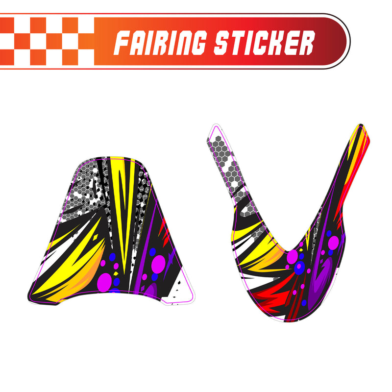 Graphic Kit Decals Fairing Sticker Custom Number For Razor MX500 MX650 - C014 Retro Hex Fusion - MC Motoparts