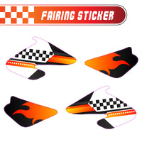 Graphic Kit Decals Fairing Sticker Custom Number For Razor MX500 MX650 - L001 Checkered Fire - MC Motoparts