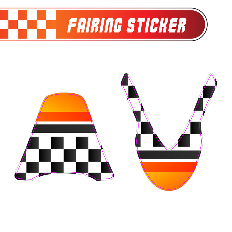 Graphic Kit Decals Fairing Sticker Custom Number For Razor MX500 MX650 - L001 Checkered Fire - MC Motoparts