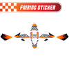 Graphic Kit Decals Fairing Sticker Custom Number For Razor MX500 MX650 - L001 Checkered Fire - MC Motoparts
