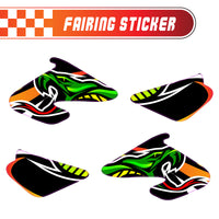 Graphic Kit Decals Fairing Sticker Custom Number For Razor MX500 MX650 - L002 Neon Serpent Skin - MC Motoparts