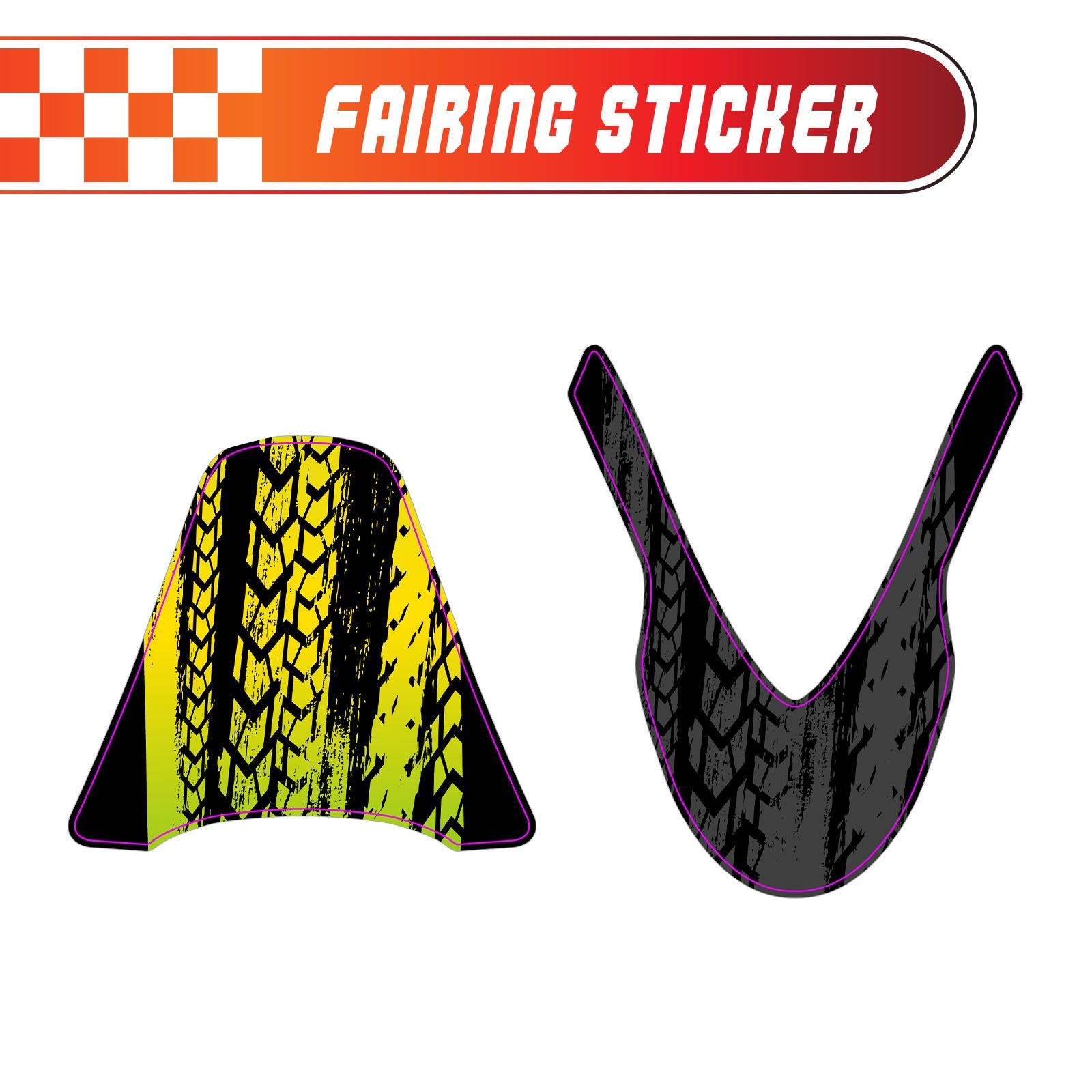 Graphic Kit Decals Fairing Sticker Custom Number For Razor MX500 MX650 - L002 Neon Serpent Skin - MC Motoparts