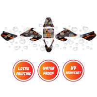 Graphic Kit Decals Fairing Sticker Custom Number For Razor MX500 MX650 - L003 Orange Hexagon - MC Motoparts