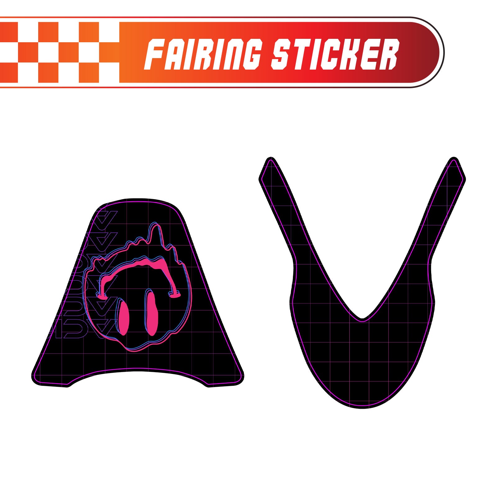 Graphic Kit Decals Fairing Sticker Custom Number For Razor MX500 MX650 - L004 Dissolve Smiley Face - MC Motoparts